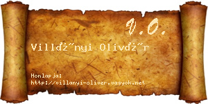 Villányi Olivér névjegykártya